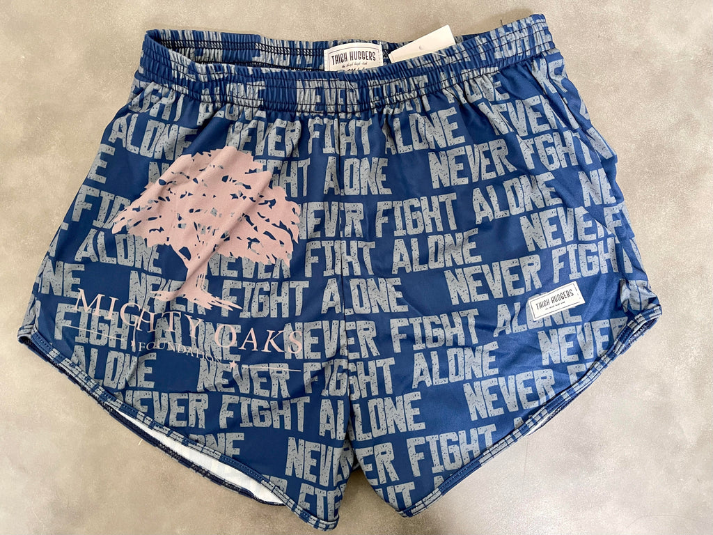 Thigh Huggers Fight Shorts - Never Fight Alone Print - Silkies